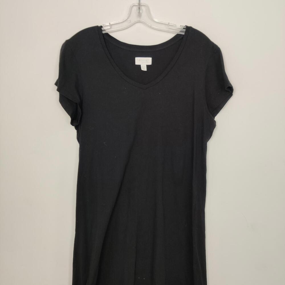Heritage Grace Allen Black V-Neck Tshirt Dress Size XL Lightweight